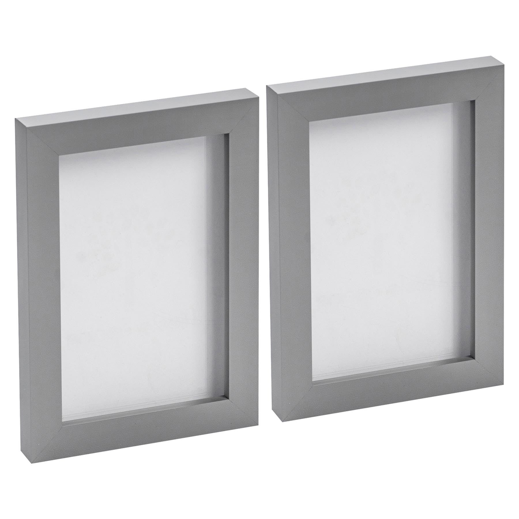 Nicola Spring Photo Frames - Fits Photo Size 4 x 6 (10 x 15cm) - Pack of 2 - Grey Picture Frame Wall Mounted Small Portrait with Stand Freestanding Certificate Poster Display