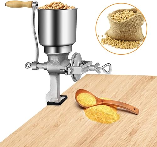 Miniatura 3 de Molino de granos, molinillo manual de grano de maíz, abrazadera de mesa, molino de maíz, molino de harina, molino de nueces de grano de trigo, mano