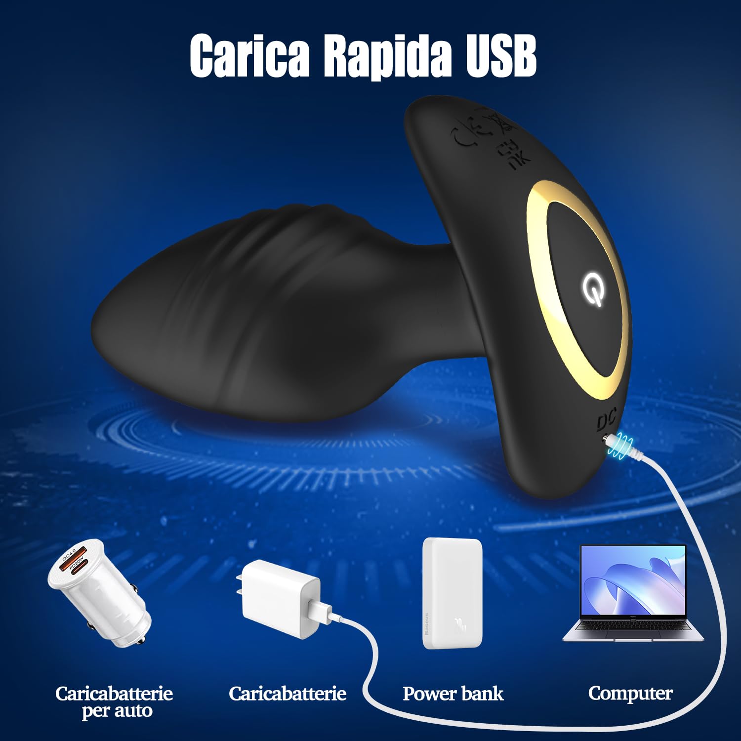 Vibratore Anale Sexytoysys Uomo Plug Anale-Dilatatore donna Vibratoreper Donna Professionale Plug Anale Telecomando APP Sexytoysys Coppia Vibratori Plug Analesex Toy Vibratore per Uomo Sex Toys (Nero)