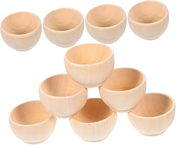 Amazon.co.jp: Hohopeti 10個 ミニ木製ボウル 木製クラフトボウル