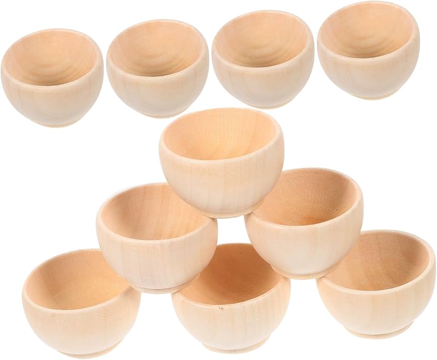 Amazon.co.jp: Hohopeti 10個 ミニ木製ボウル 木製クラフトボウル