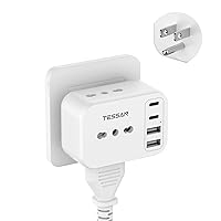 TESSAN Adattatore Presa Americana con 2 USB C e 2 USB A, 7 in 1 Adattatori Prese Americane