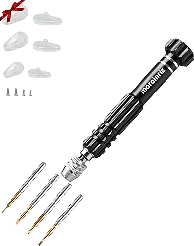 Kit de reparación de lentes con tornillos y almohadillas para la nariz, destornillador óptico de tamaño bolsillo, herramientas de aprietefijación de