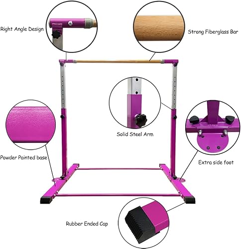 Miniatura 3 de Barra de gimnasia expansible, barra horizontal para niños y niñas, equipo de gimnasia que no se tambalea para entrenamiento en casa, altura