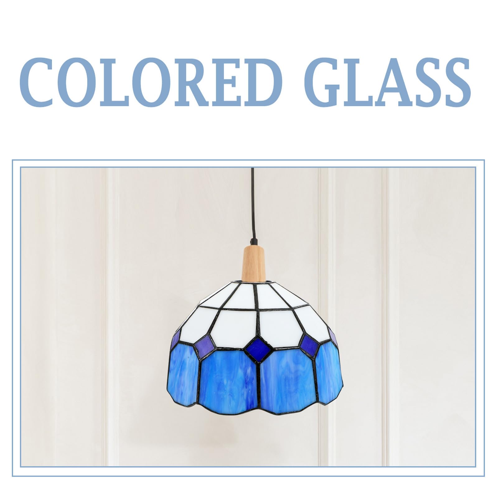 Abat-jour en Verre Bleu pour Chandelier et Lampe sur Pied