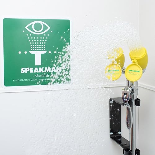 Miniatura 2 de Speakman Lavaojos SEF-9200 Lavaojos Lavaojos con manguera para lugares de trabajo peligrosos, cromado áspero