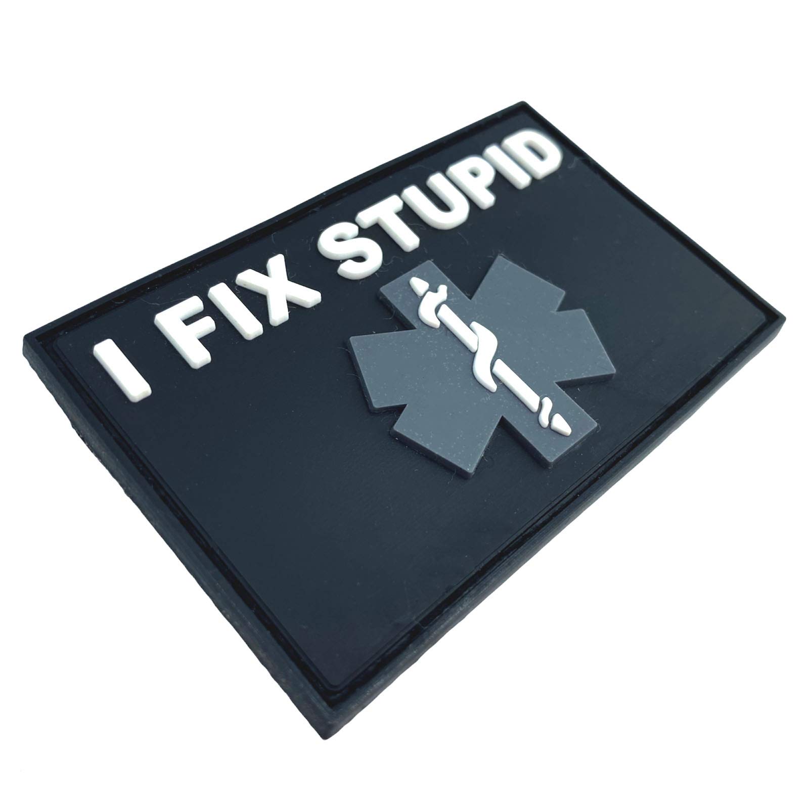 Patch Médical Tactique 'I Fix Stupid' - PVC, 80x50mm, Pour Cosplay, Airsoft, Militaire