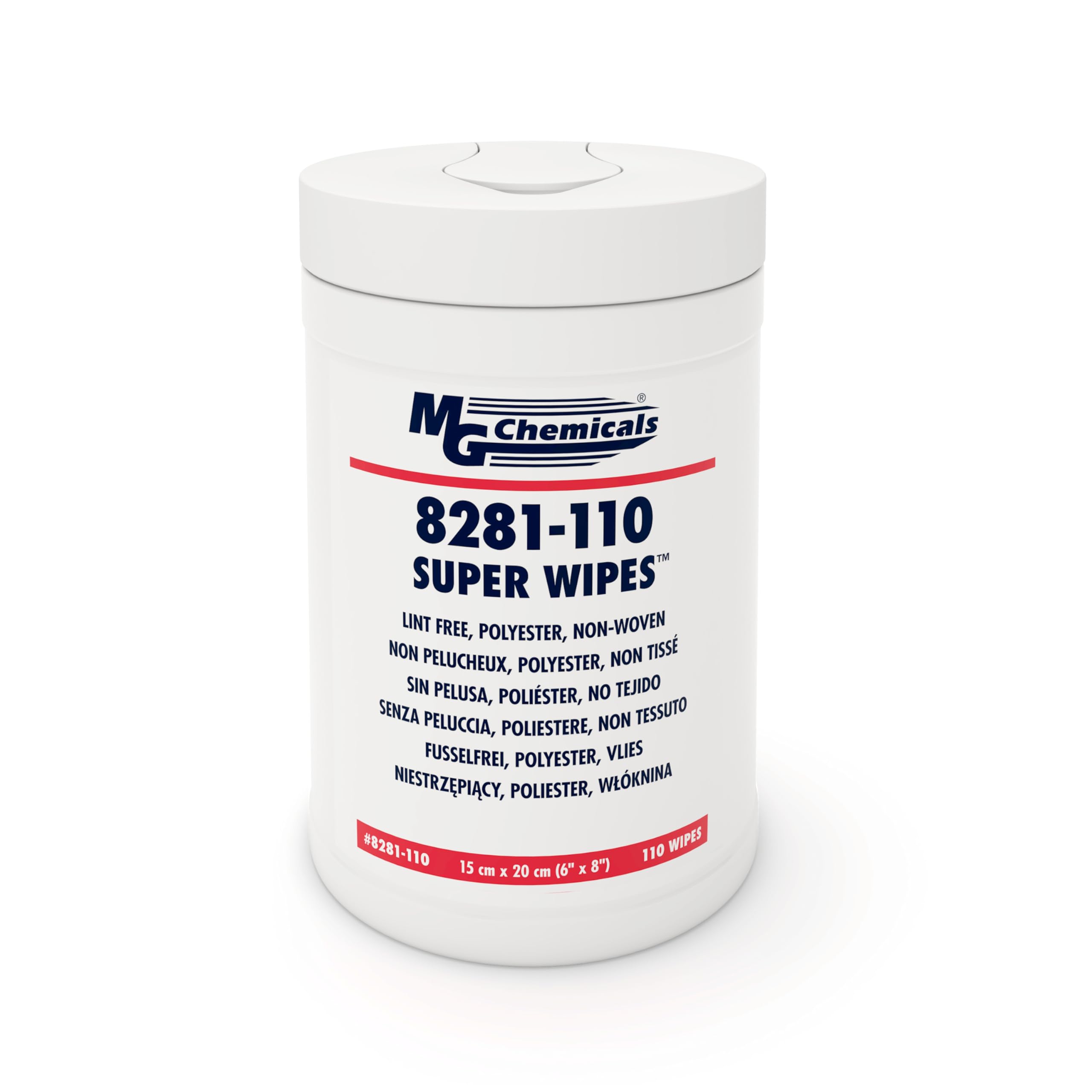 MG Chemicals Lint Free Electronics Wipes - 6"x8", 110 Wipes per Tub