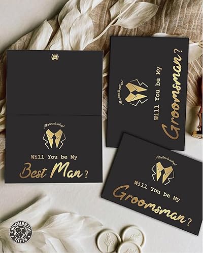 Miniatura 4 de Juego de 8 tarjetas de padrinos de boda, 6 piezas Will You Be My Groomsman y 2 piezas Will You Be My Best Man.