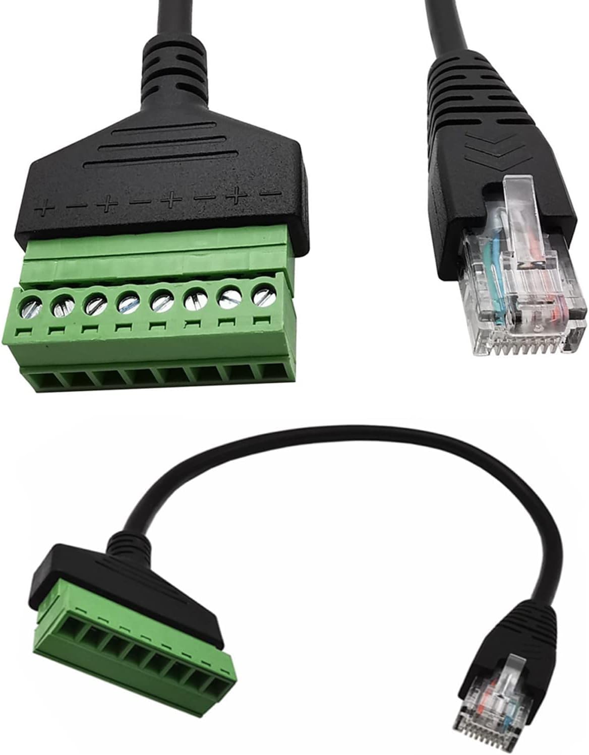 RJ45-Stecker auf 8-poligen Schraubklemmen-Adapter, RJ45, 8p8c auf 8-poligen Bolzenanschluss, für Cat 5/5e/6 Ethernet-Extender, CCTV, Digital-DVR-Netzwerkadapter, 10 Stück