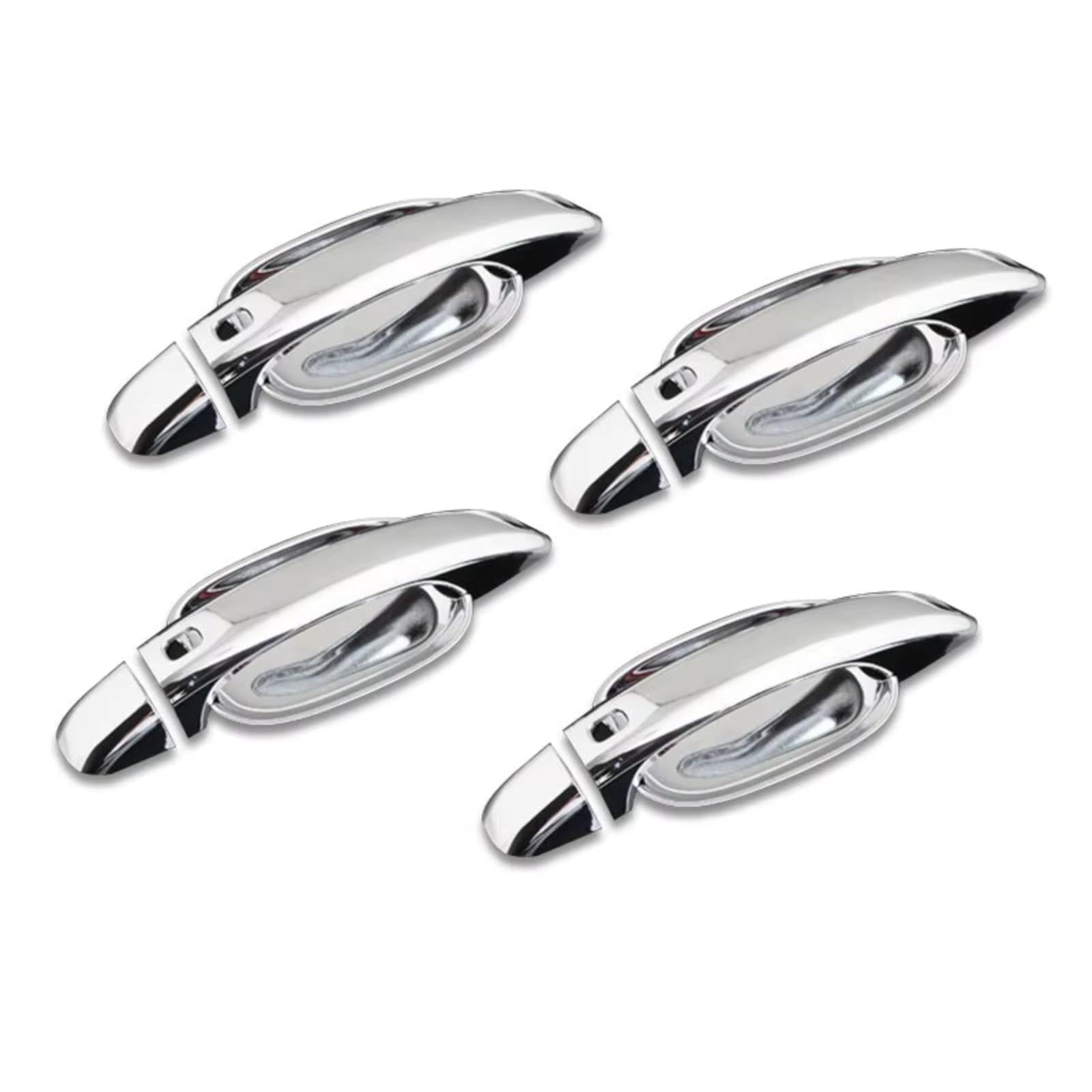 Xiaoyans Silver Handle-Bowl Car Exterior Door Handles For A4 B8 2009-2016 Glossy Black Chrome Car Door Handle Cover Sticker Styling Accessories(Silver Handle-Bowl)