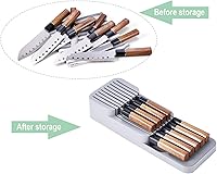 Vista 4 de QTMY Organizador de cuchillos de cajón para cocina, en el cajón, cuchillos, cajón, caja de almacenamiento