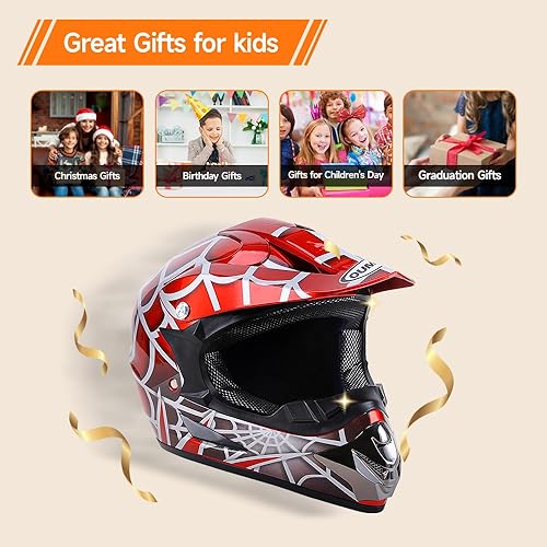 Miniatura 2 de DOT Casco para bicicleta de tierra para jóvenes para niños y niñas de 5 a 14 años, de cuatro ruedas, motocross, BMX, MX, UTV, moto de nieve, kart,