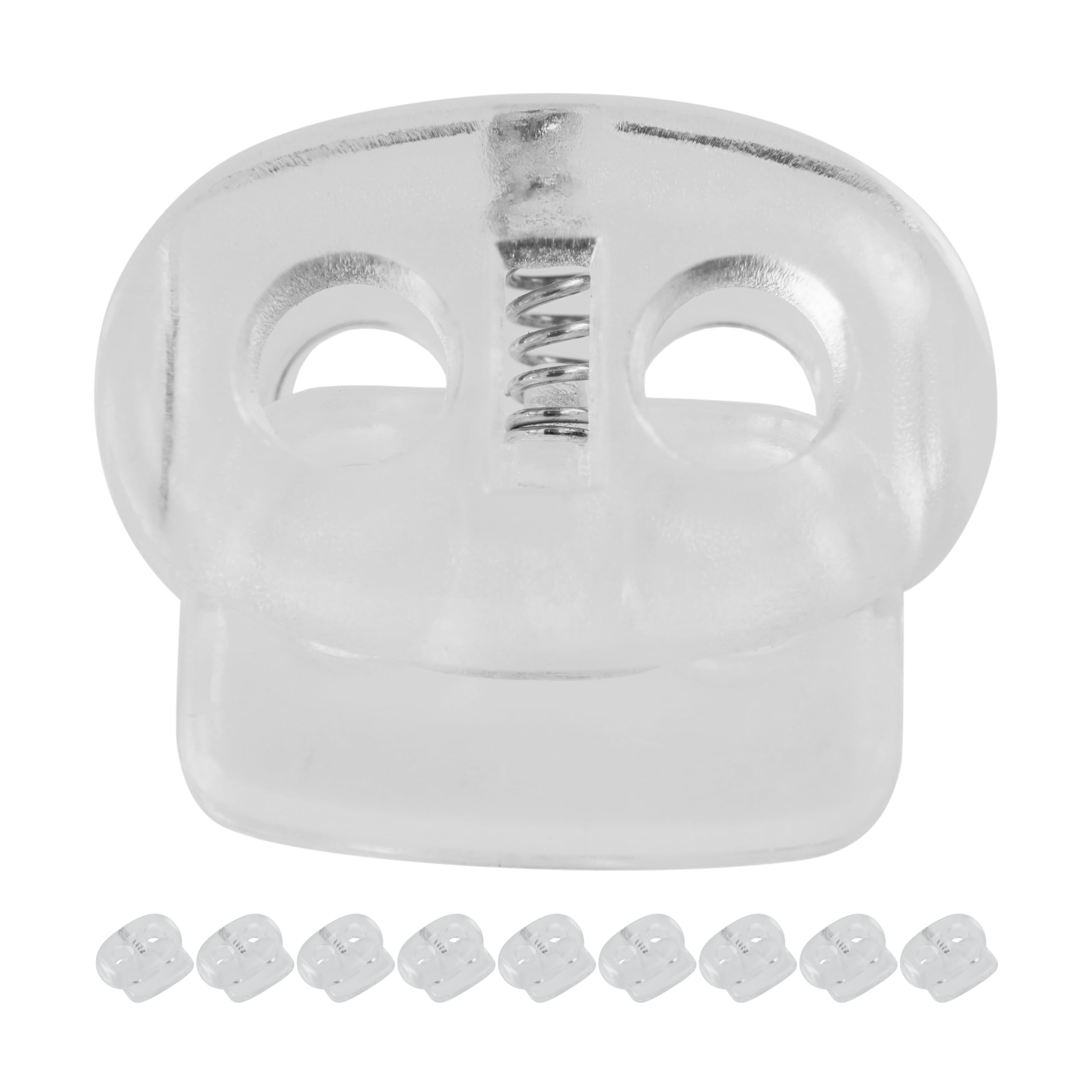 Cord Stopper 2 Hole, 22 x 20 mm, 5 x 5 mm Hole, Ideal for 4 mm Cords, Pack of 10, Rubber Cord Stopper, Quick Release Laces, Round Cord Slide, Ribbon Clamp, Tanka Jacket, Shoes, Rope, Band, Square