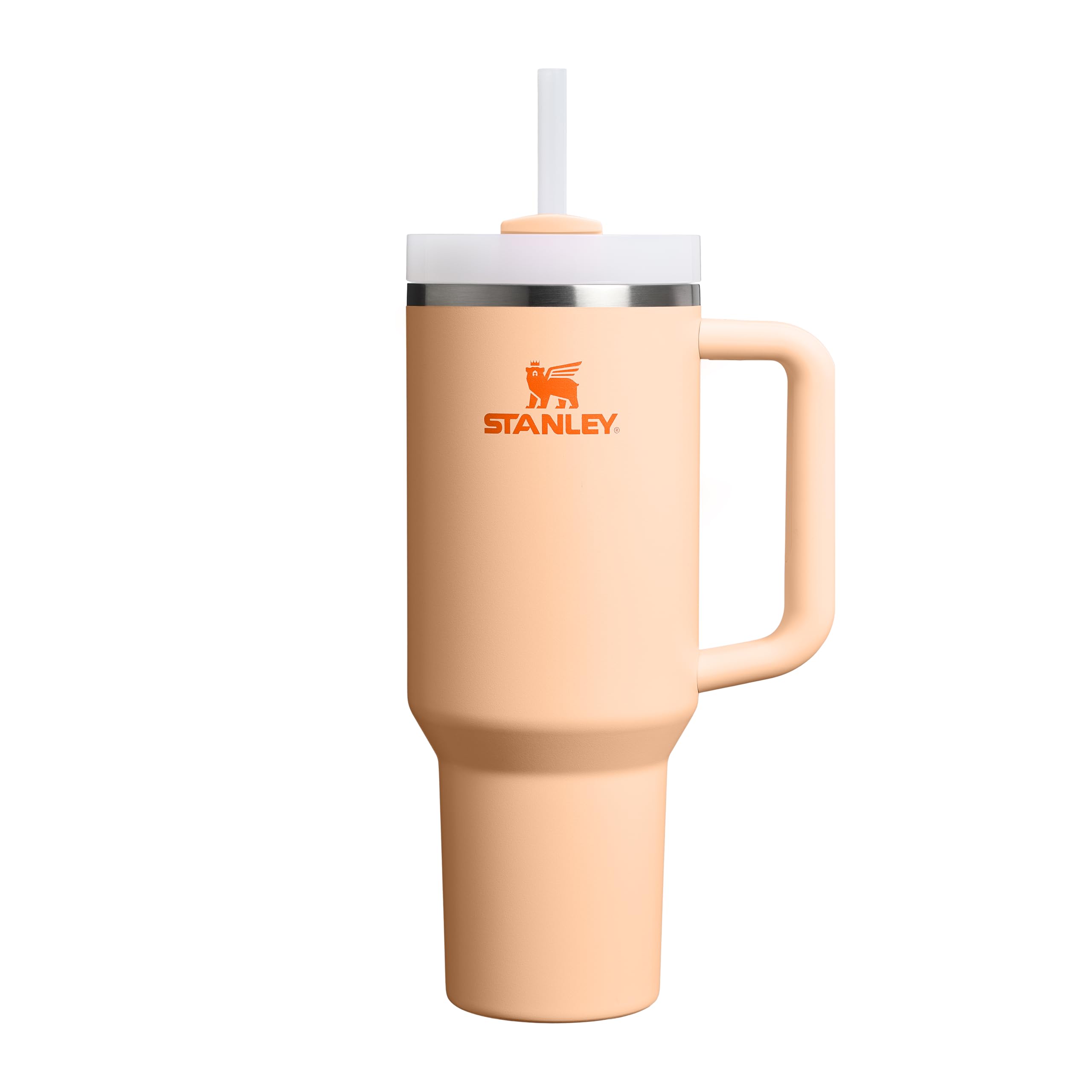 STANLEY Quencher H2.0 Flowstate Trinkflasche Mit Strohhalm 1.2L - Thermobecher Kühlt 11 Stunden - 48 Stunden Eisgekühlt - BPA Frei - Edelstahl Trinkbecher - Orange Sherbert
