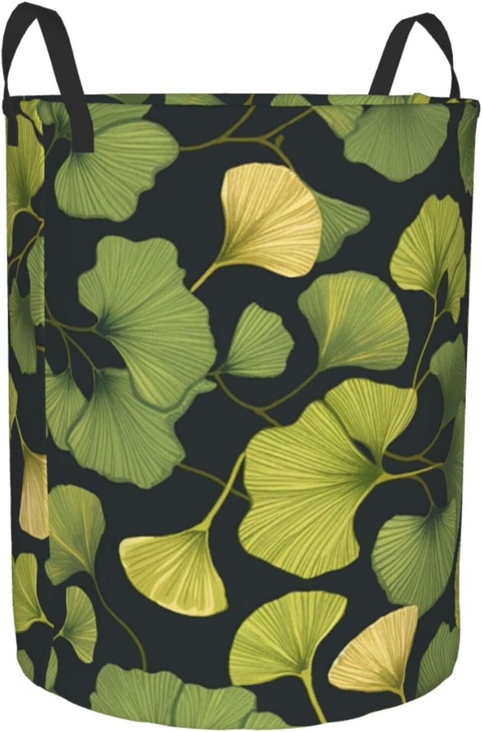 Ginkgo Biloba Laundry Basket With Handles, Foldable Laundry Hamper Oxford Cloth Dirty Clothes Basket Waterproof Clothes Toys Storage Bin Organizer for Bedroom Bathroom Dorm
