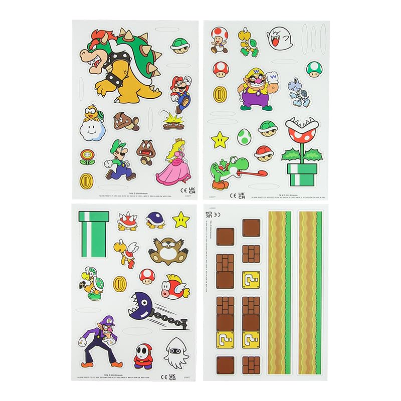 Super Mario Bros Refrigerator Magnets - Officially Licensed by Nintendo, 63 Iconic Mario Character Magnetic Set, Retro Gaming Gift Decor for Whiteboards, Fridge and Locker Decorations | Paladone