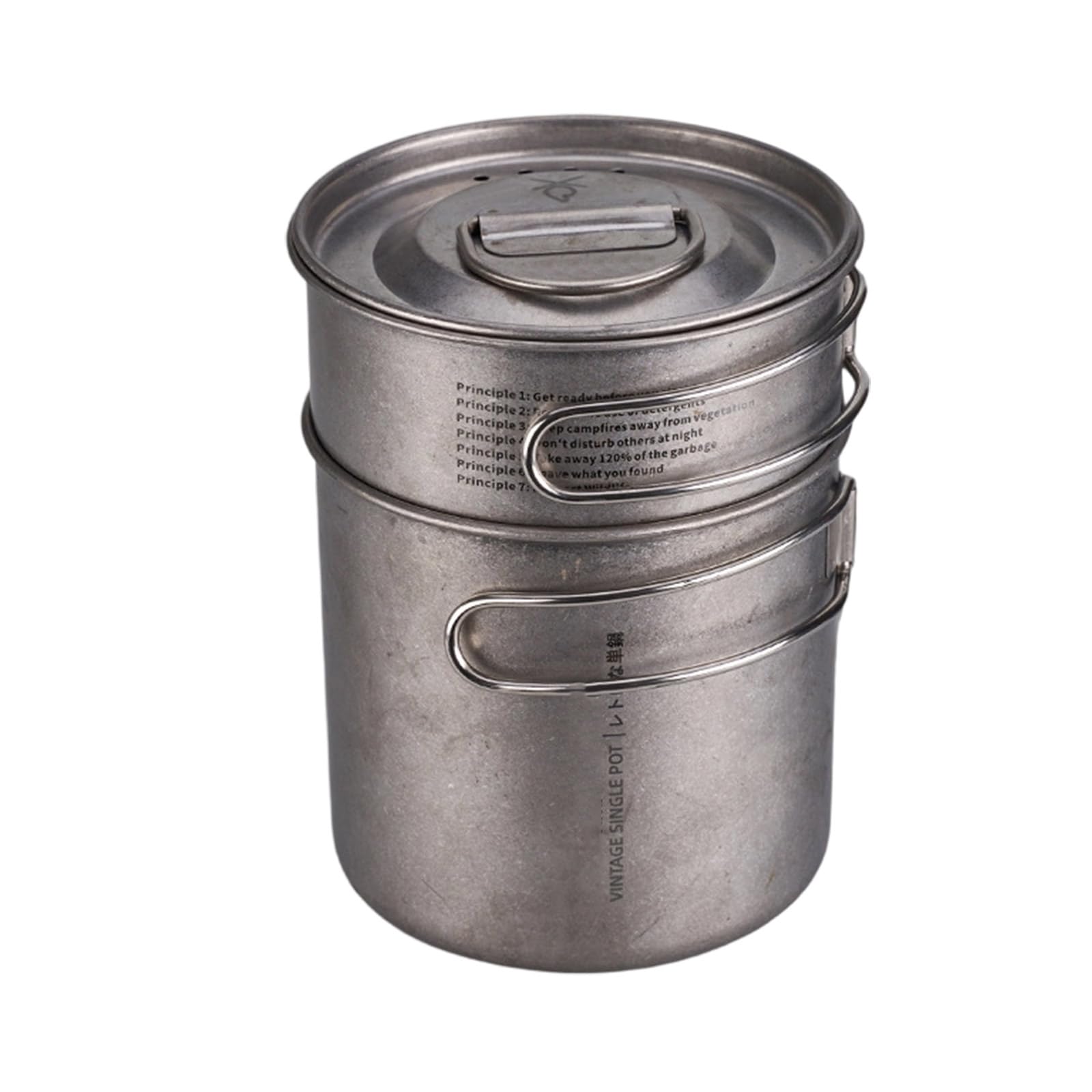 Outdoor Folding Camping Cookware Stainless Steels Outdoor Camping Pan Picnics Pots Set for Outdoor Hiking Backpacking