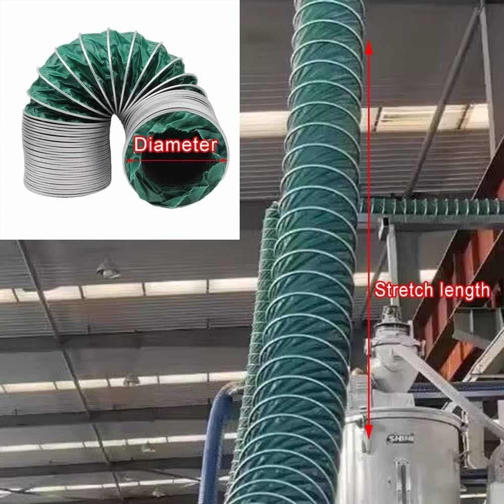 Manguera de conducto de aire flexible ignífuga para ventilación de secadora, 320 mm de diámetro, 5,9 m de longitud, incluye 2 abrazaderas, perfecta para calefacción y refrigeración, eficiencia de