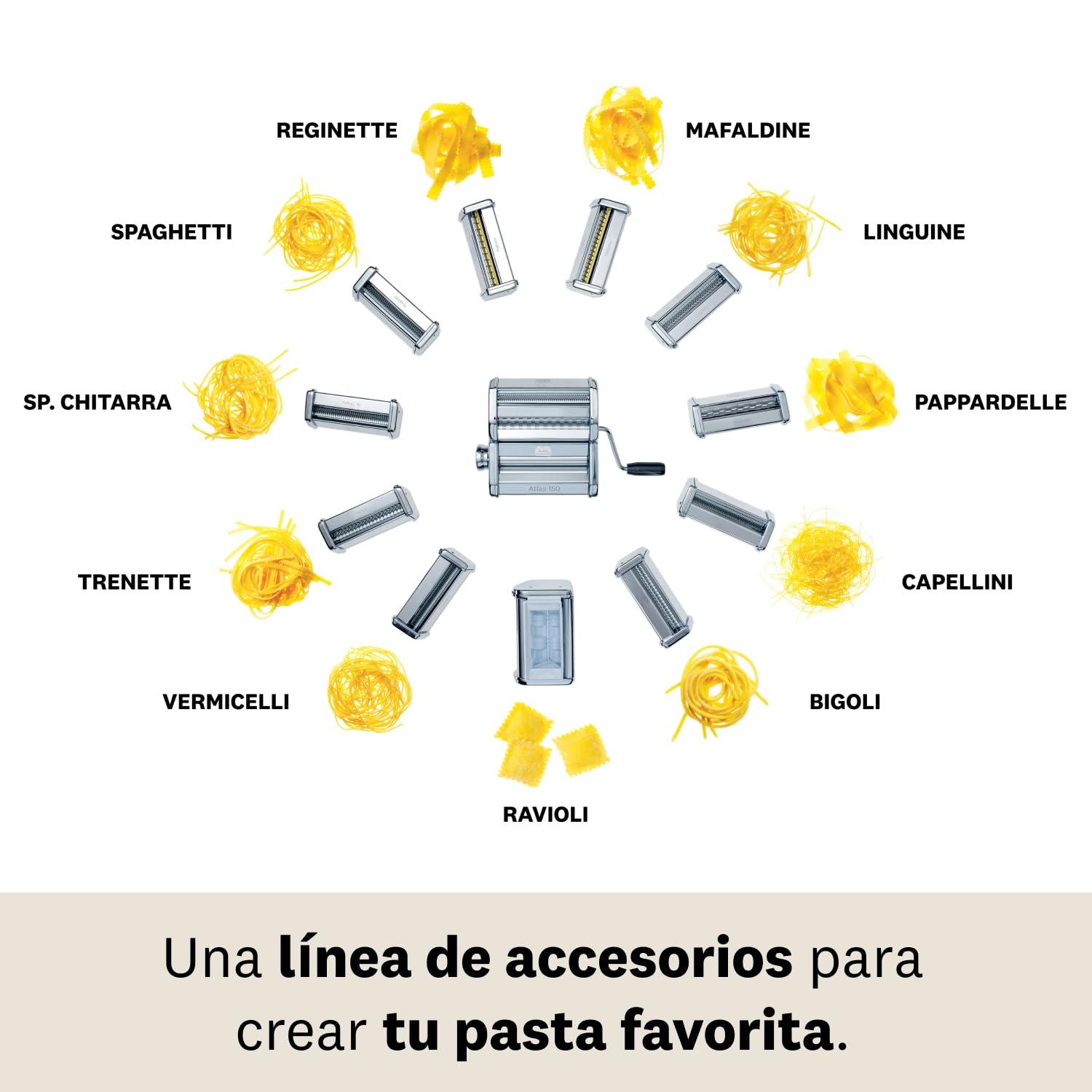 Marcato Ravioli, Accesorio para Máquina de Pasta Atlas 150, Acero Cromado