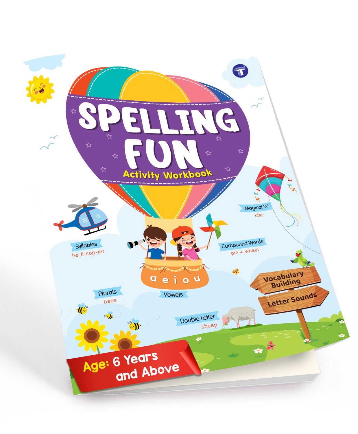 Spelling Time Book | Spelling Fun Activity Workbook for Kids Ages 6+ Years | Includes Syllables, Plurals, Vowels, Double Letter, Compound Words & Magical 'e' | Vocabulary Building & Letter Sounds