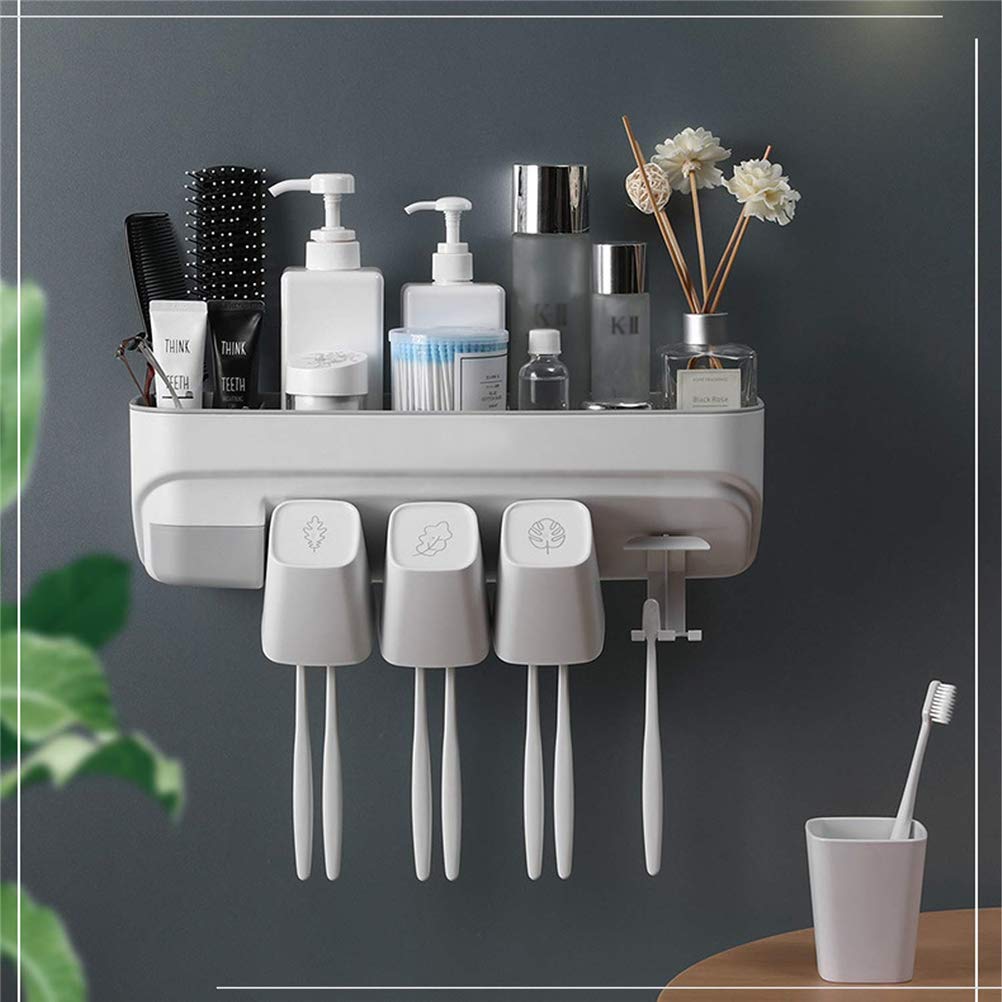 Funzione Porta Spazzolino da Bagno da Parete, Organizzatore per Spazzolino da Denti per Famiglia Lady Men Kids,F