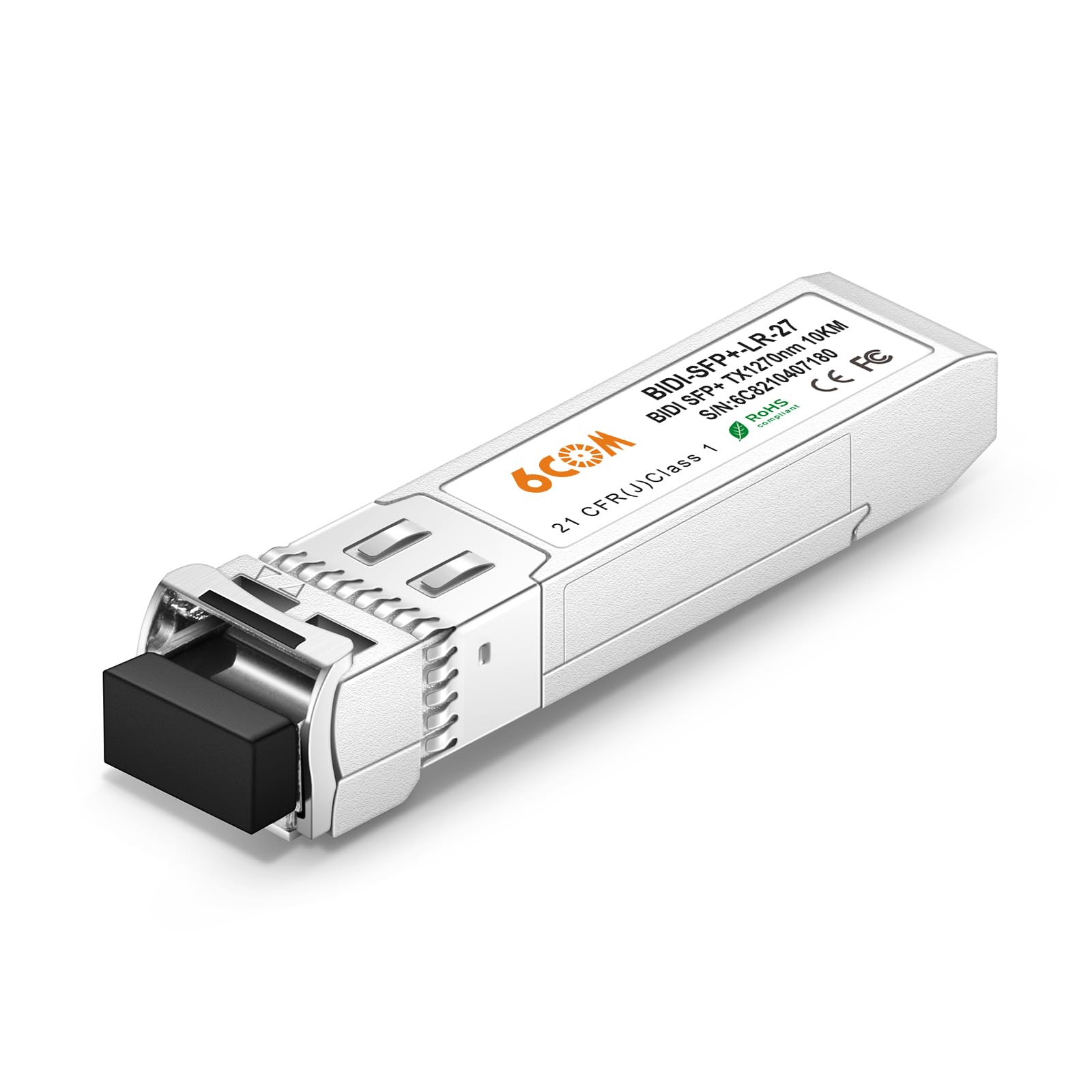 Une Paire d'émetteurs-récepteurs SFP+ Bidi 10 G, 10 GBase-BIDI 1270 nm/1330 nm SMF, jusqu'à 10 km, Compatible avec Cisco, Ubiquiti, D-Link, Supermicro et Autres commutateurs Ouverts