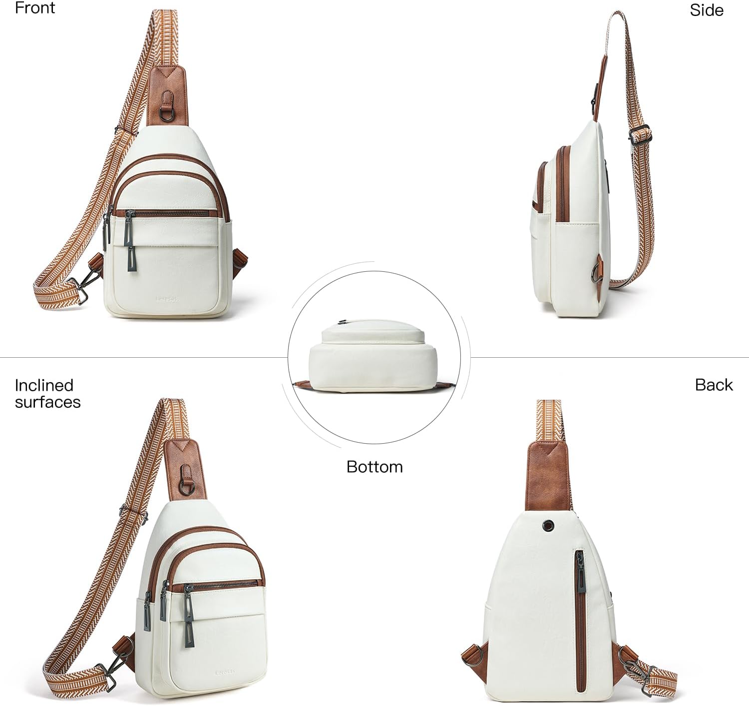 7L Sling Bag for Women Crossbody Bag Sling Purse Fanny Packs Vegan Leather Chest Bag Trendy Handbag Travel Anti Theft - Image 5