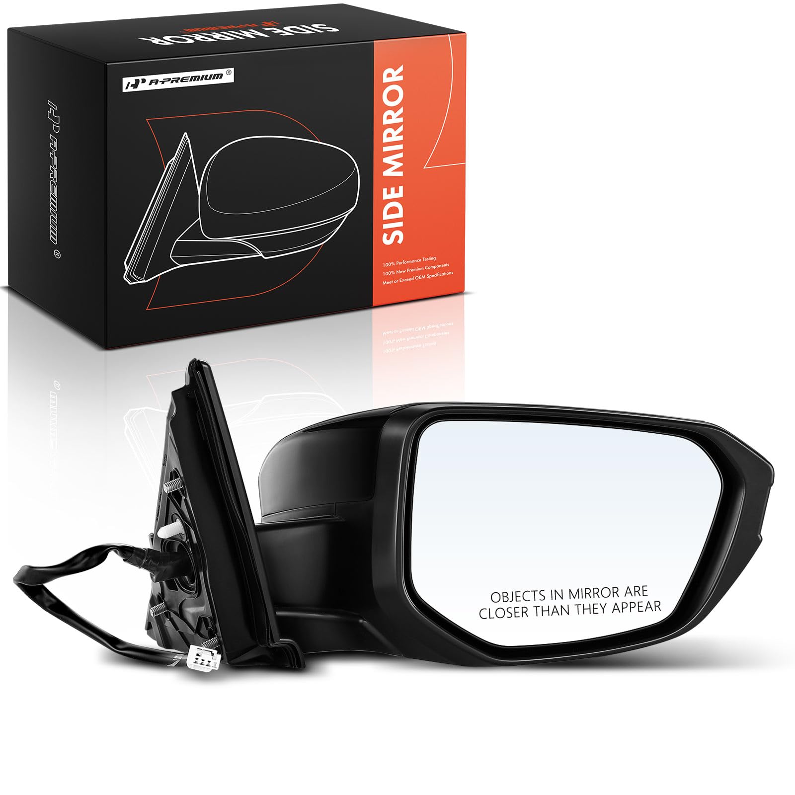 Photo 1 of A-Premium Passenger Side Power Door Mirror - Compatible with Honda Civic 2016 2017 2018 2019 2020 2021 - Non-Heated Manual Folding Black Outside Rear View Mirror