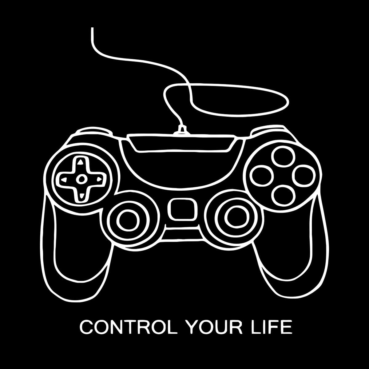 Wall Decals PVC Joystick Video Games Play Game Control Your Life 72x76.4cm Art Decoration XL-White