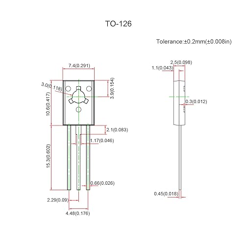 Miniatura 48 de Chanzon 50 piezas BC550C BC560C (25 piezas NPN BC550C + 25 PNP BC560C) TO-92 BJT Power Bipolar Transistor Surtido (paquete de 50 unidades)