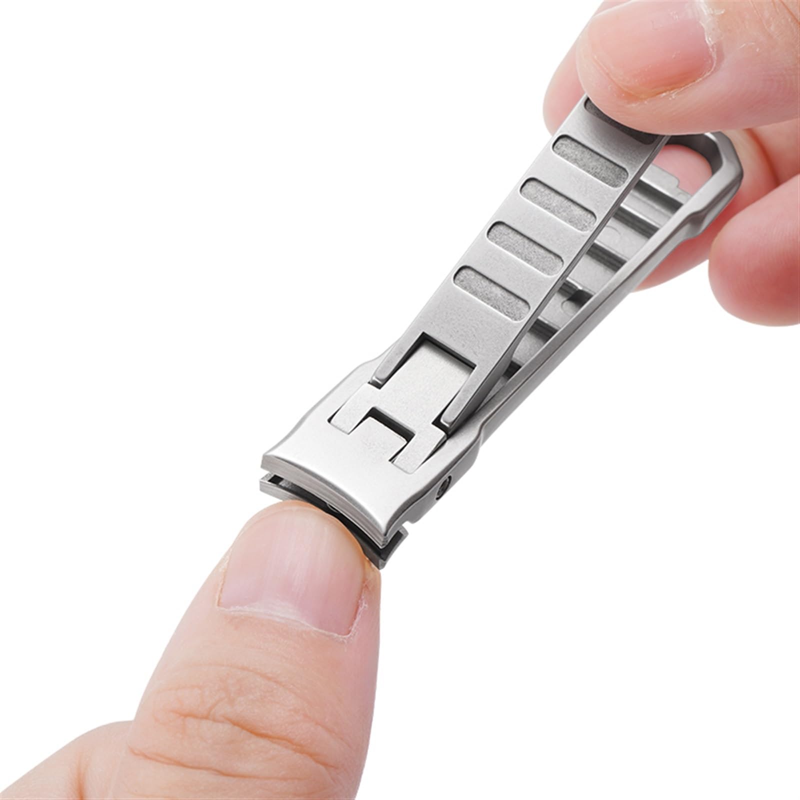 JINGYAN Cortaúñas Ultra-Thin Nail Clippers Collapsible， ​Portable Travel Fingernail Keychain Scissors Cutter Manicure Tool