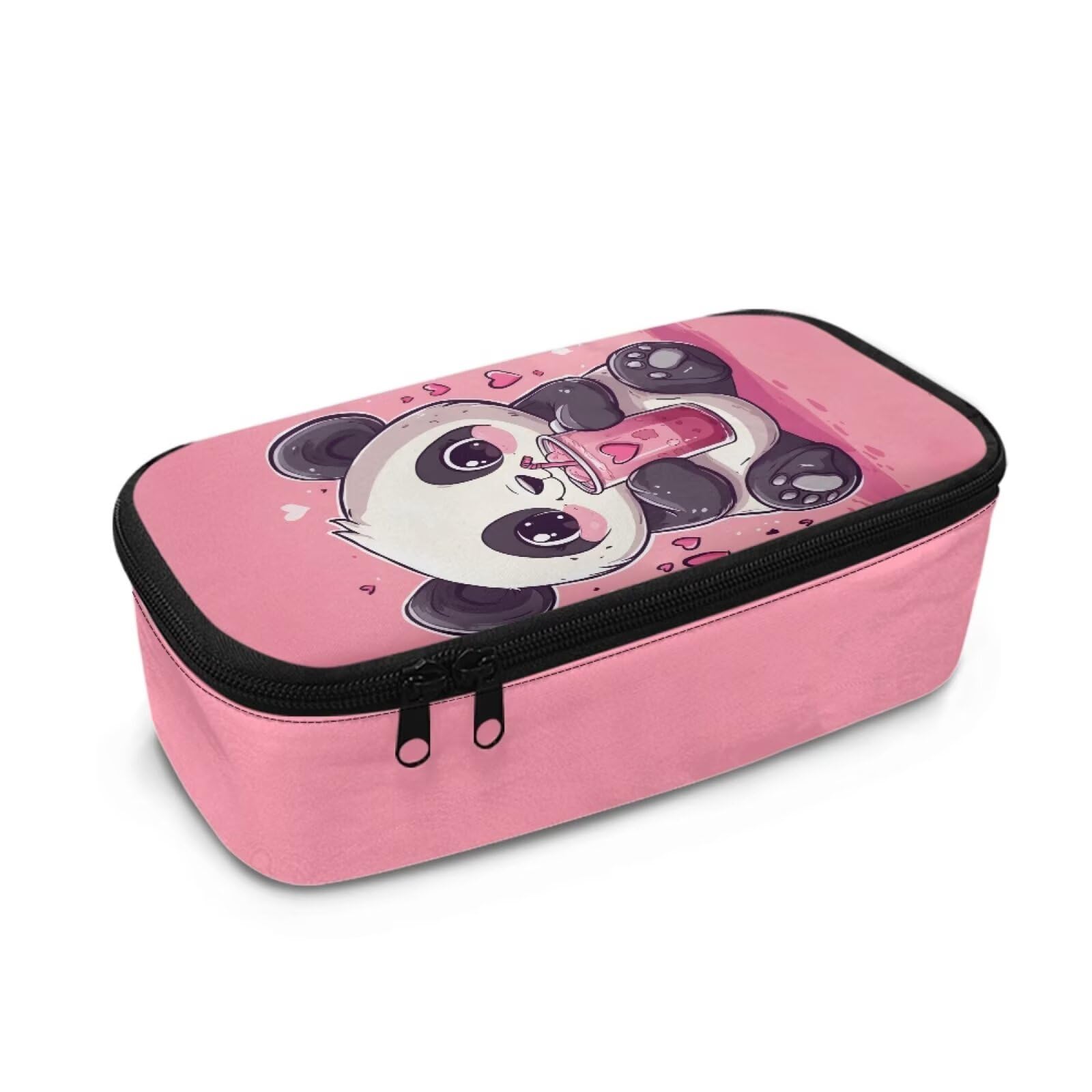 Dngkaoje Cute Panda Pencil Holder for Little Girls School Pencil Case Zipper Pen Box Kids Girls Big Capacity Stationery Storage Desk Pen Bag for School Office Desk Pen Bag Pencil Pouch — image 1