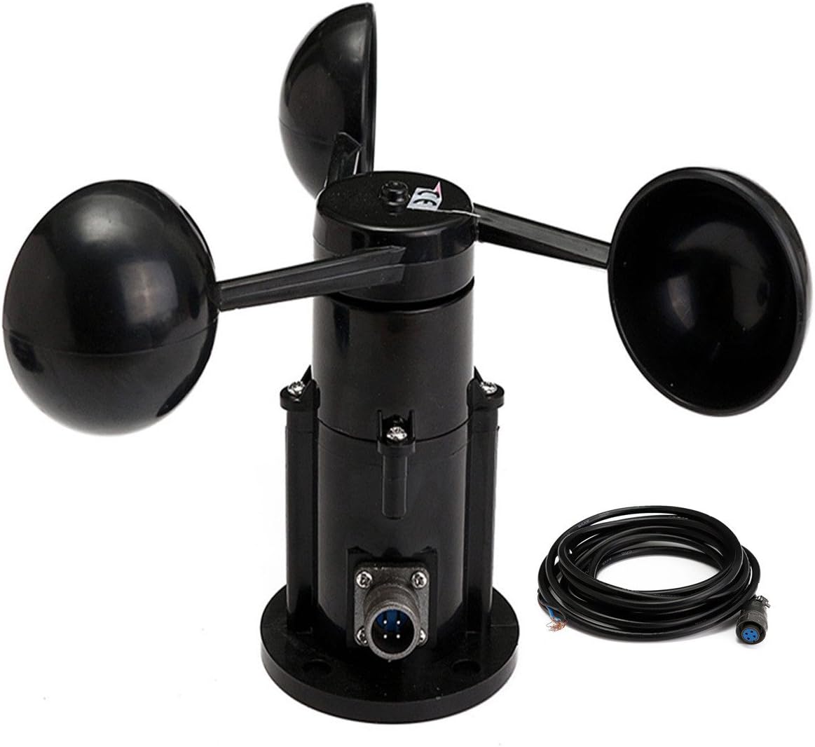Wind Speed Sensor，Yingte Anemometer Three Cups Aluminium Current Voltage Output 0-5V