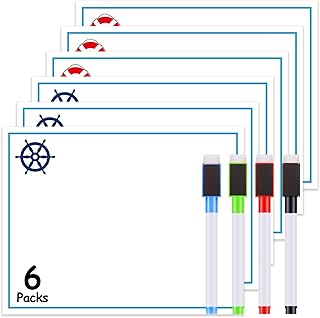 6 Pcs Whiteboard Cruise Door Magnets Set Cruise Door Decoration Carnival Ship Accessories Voyage Cabin Doors Magnetic Signs for Stateroom Doors Refrigerator with 4 Pcs Magnetic Erasable Marker