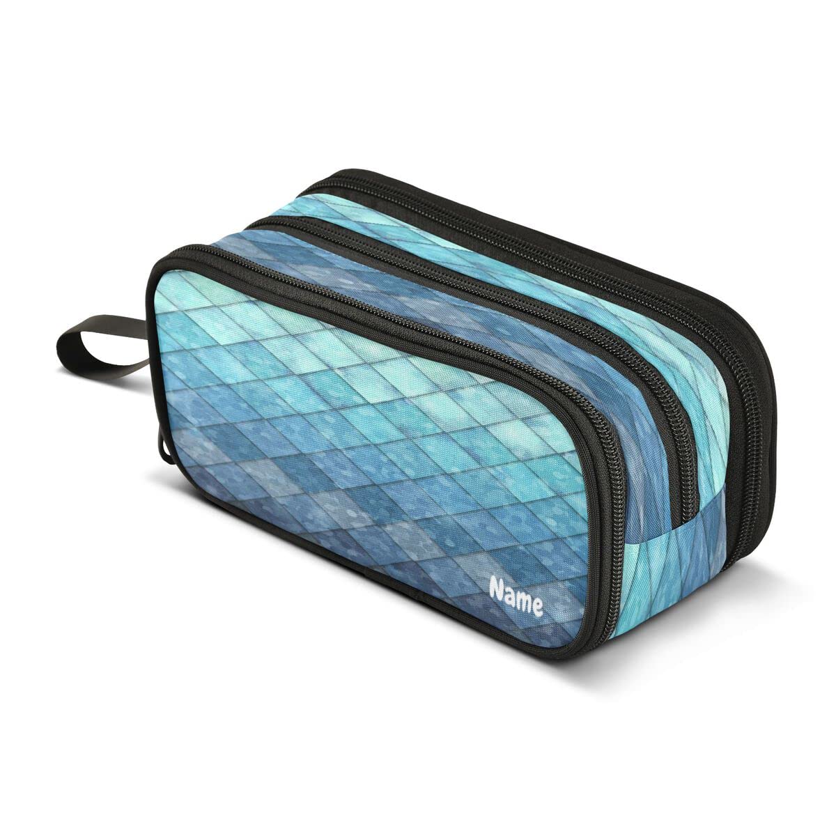 Custom Pencil Mermaid Scale Case 3 Compartment Pen Bag Pouch Holder Box School Portable Stationery Storage Bag for Girls Boys