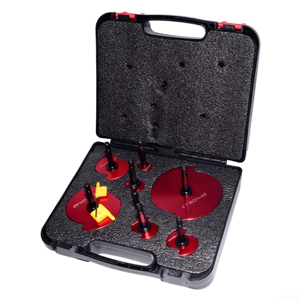 Kit de escariador de PVC de 8 piezas para taladro, juego de herramientas de ahorro de accesorios de tubería de aleación de aluminio de 1/2-4 pulgadas para quitar tuberías rotas de