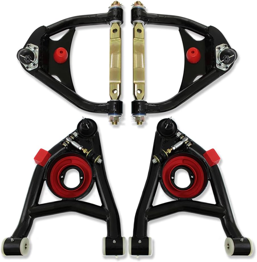 Tubular Upper and Lower Control Arms For Chevelle Malibu El Camino Cutlass Lemans GTO 1964-1972 Black Coated