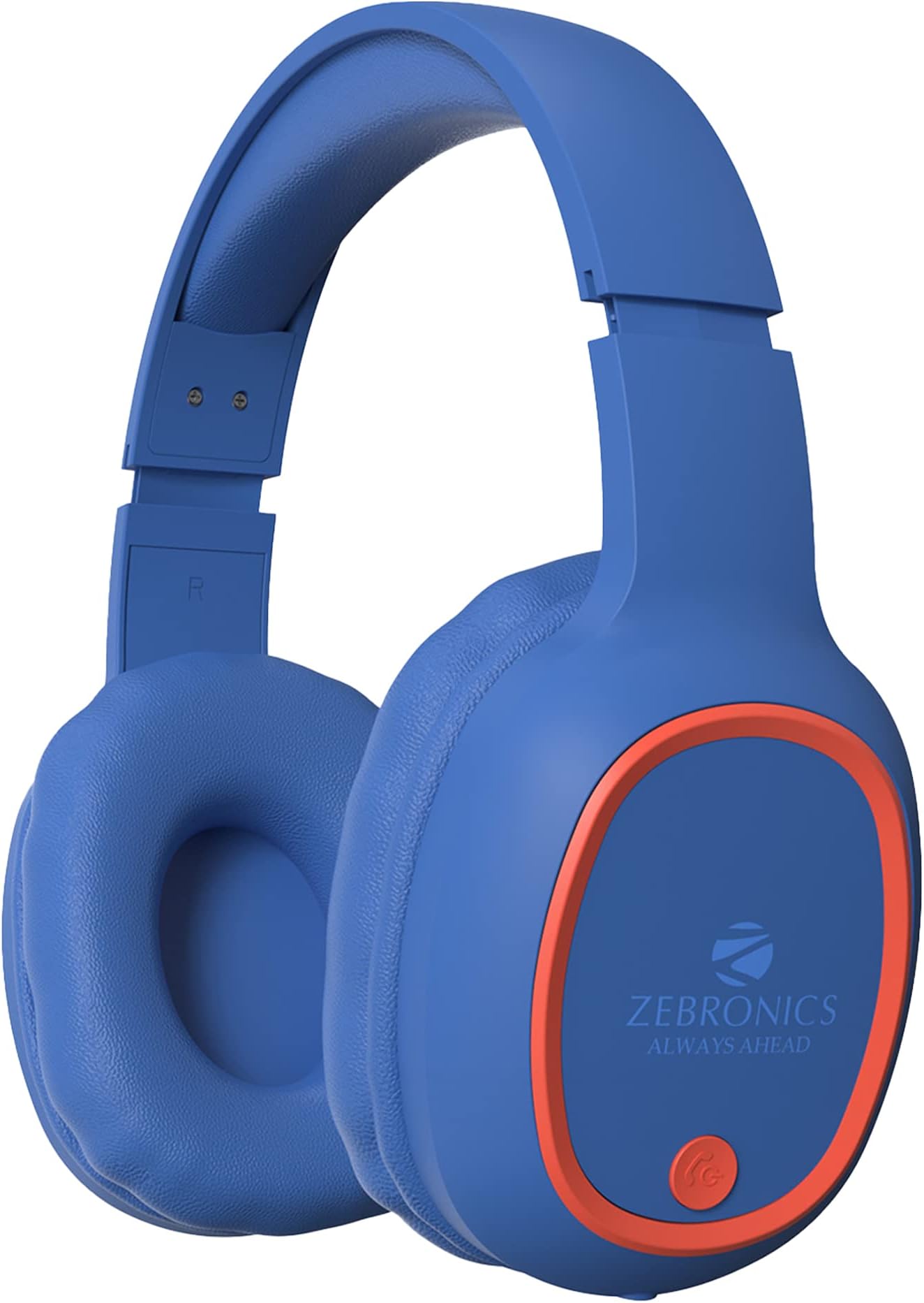 ZEBRONICS Zeb-Thunder Bluetooth Wireless Over The Ear Headphone FM, mSD, 9 hrs Playback with Mic (Blue with Red)