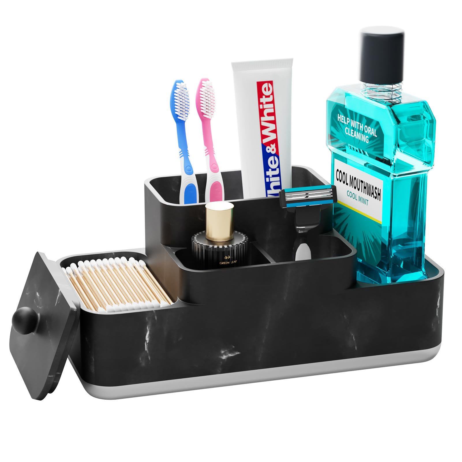 Support de brosse à dents et rangement coiffeuse pour routine matinale zen