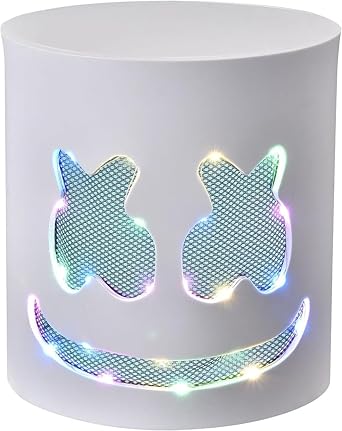 LED Halloween Mask, Illuminating DJ Mask, Marshmallow Mask, Party, Cosplay, Christmas, Events, Students, Festivals, Halloween, Costume, Funny, Unisex