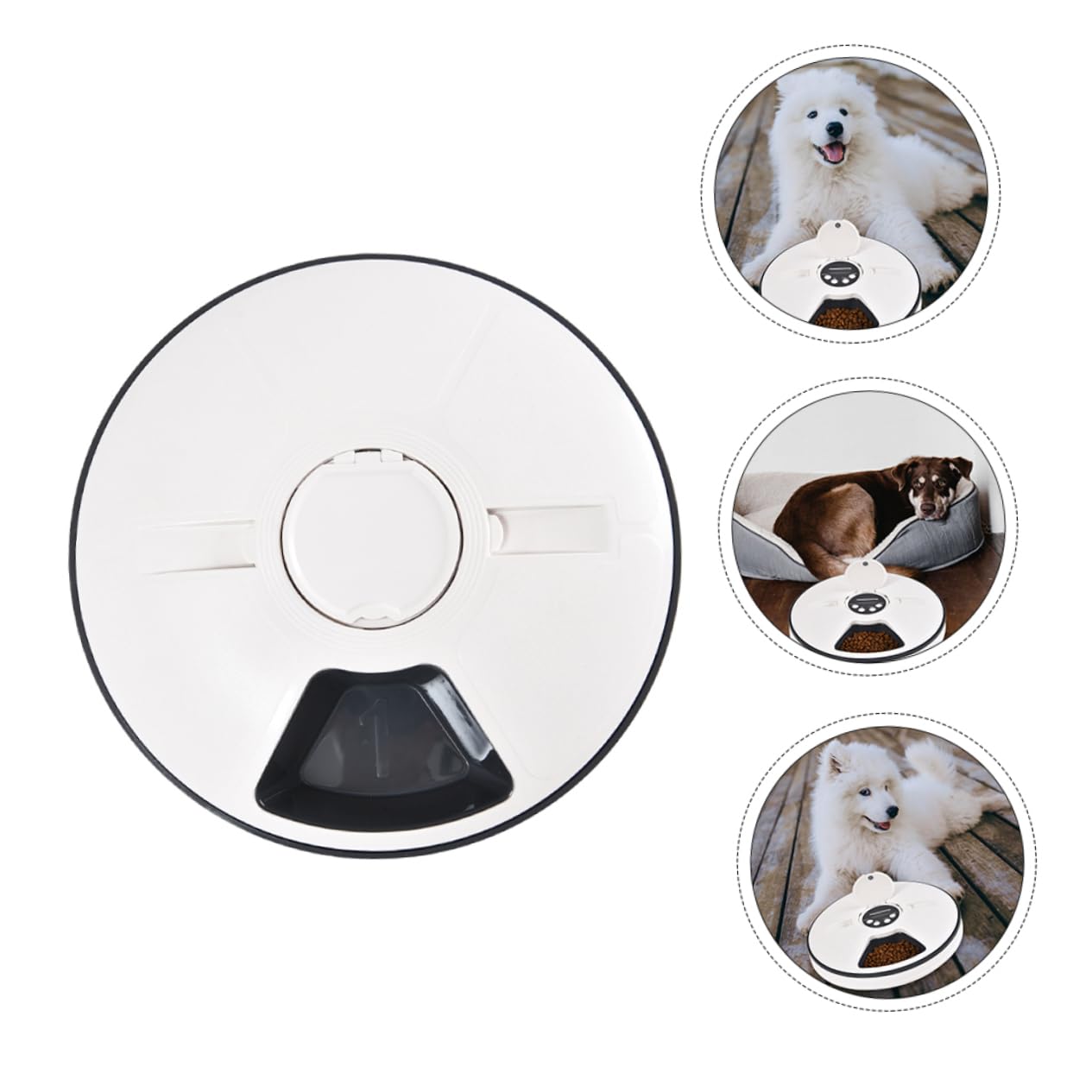 FOMIYES Alimentador Inteligente para Mascotas de Orificios Temporizador Comedero Automático para Gatos Comedero para Perros Función de Temporización para Uso Interiores