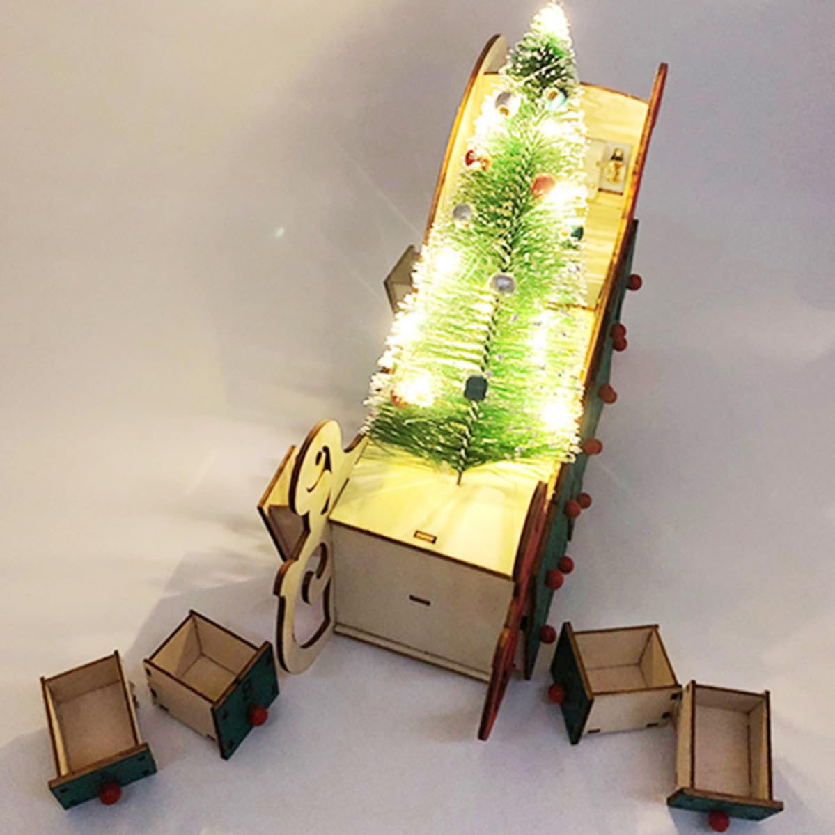 Toyvian 2 Piezas Calendario de Adviento de Madera Reutilizable 24 Días
