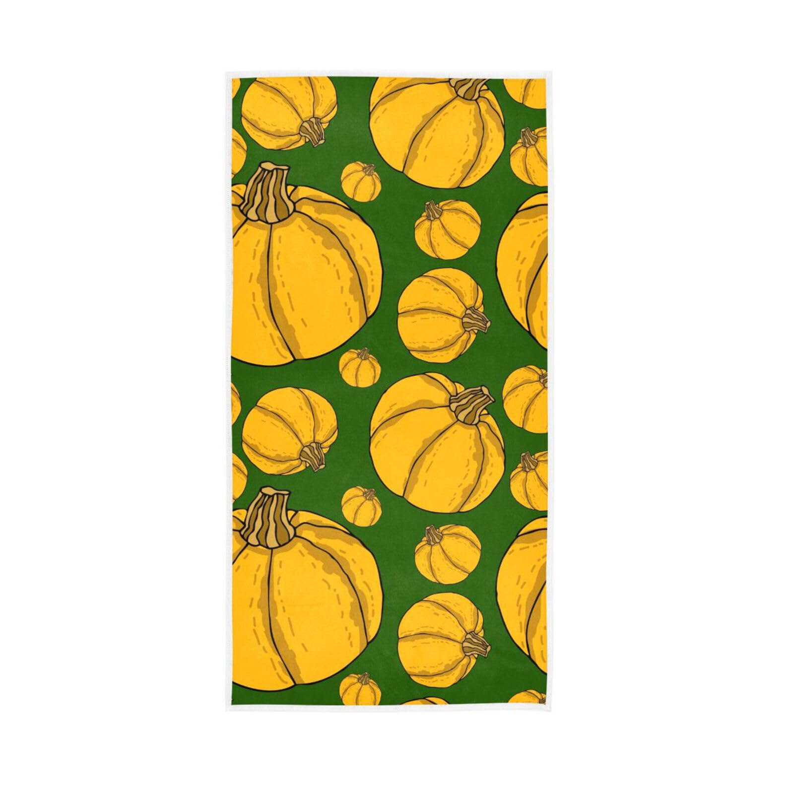 LSRCPD Halloween Yellow Pumpkins Fingertip Towels, 15 x 30 Inches, Spa Towels for Body Farmhouse Towels