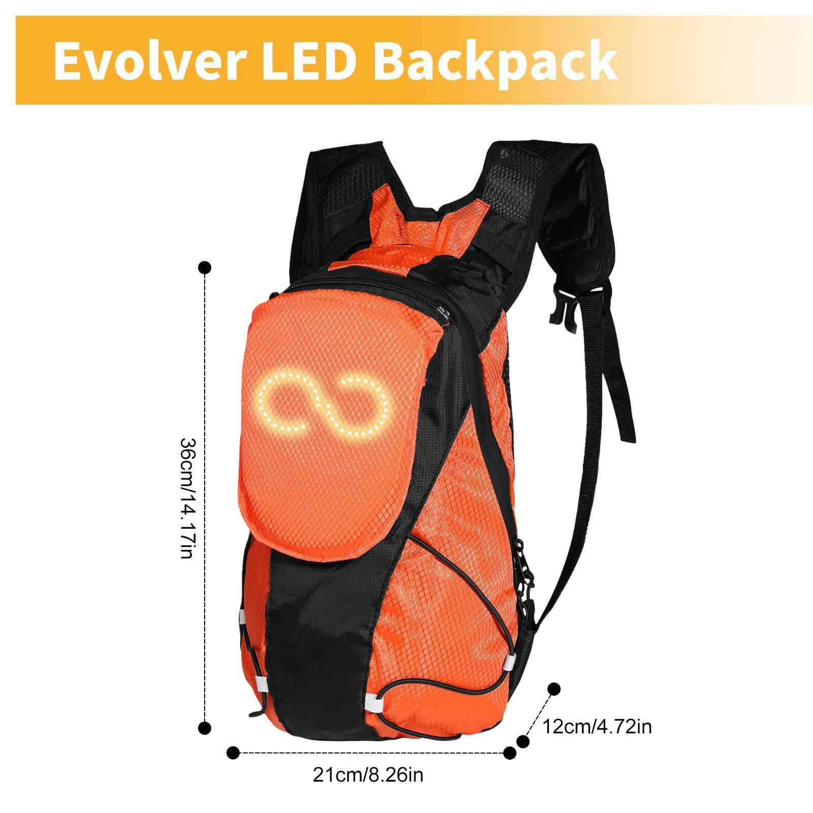 Generico Motorrad Rucksack LED Leuchttasche Rucksack Glow Multifunktionaler Rucksack für Urban Wandern Reisen Camping Radfahren Frauen Männer, Orange, riferimento alla descrizione, Siehe