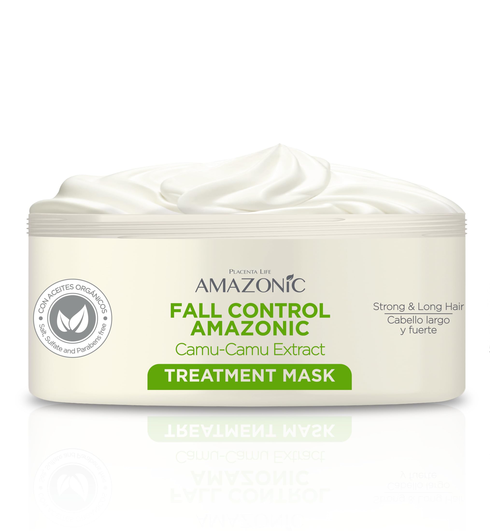 Placenta Life AMAZONIC Fall Control Mask with Camu Camu Extract- Strengthens Hair. (350 gr/ 12.35 oZ) White