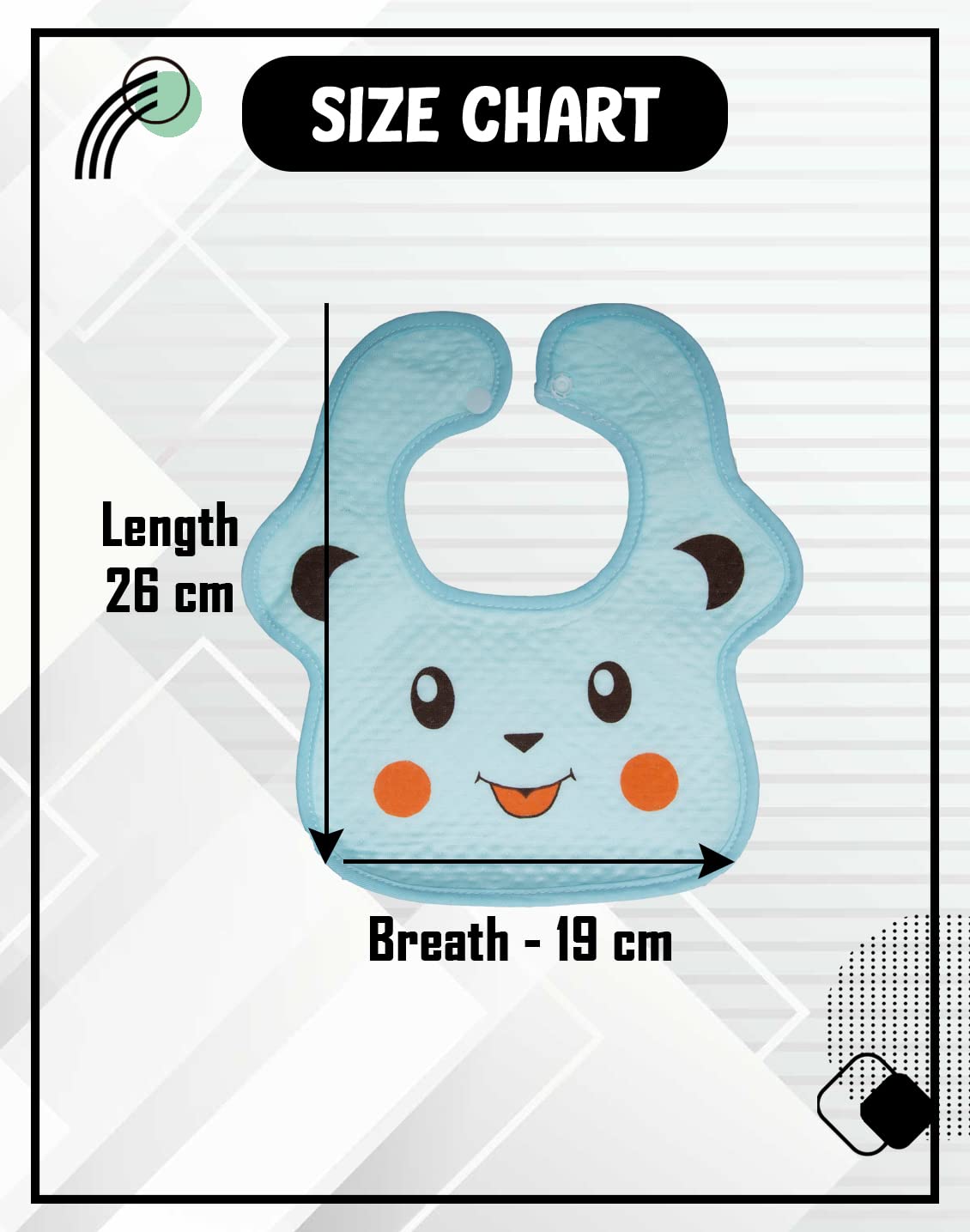 BTfash Babies Soft Button Bib for Feeding | Waterproof Bib for New Born | Washable Feeding Aprons for Infants & Toddlers | Reusable, Comfortable & Ideal for Mealtime | Gentle on Skin (Assorted_PO2) 2