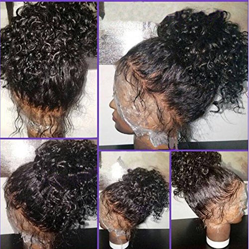 Thriving 200% 360 Lace Frontal Wig for Black Women Pre Plucked Hairline 360 Lace Wigs Glueless 360 Human Hair Wigs with Baby Hair(curly wigs with 200% density-18inch)