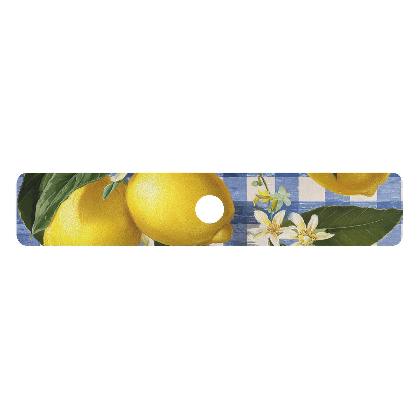 Gingham Blue and White Lemons Kitchen Sink Splash Guard Faucet Mat Diatomite Absorbent Pad for Bathroom RV 30x5.4in 1PCS water