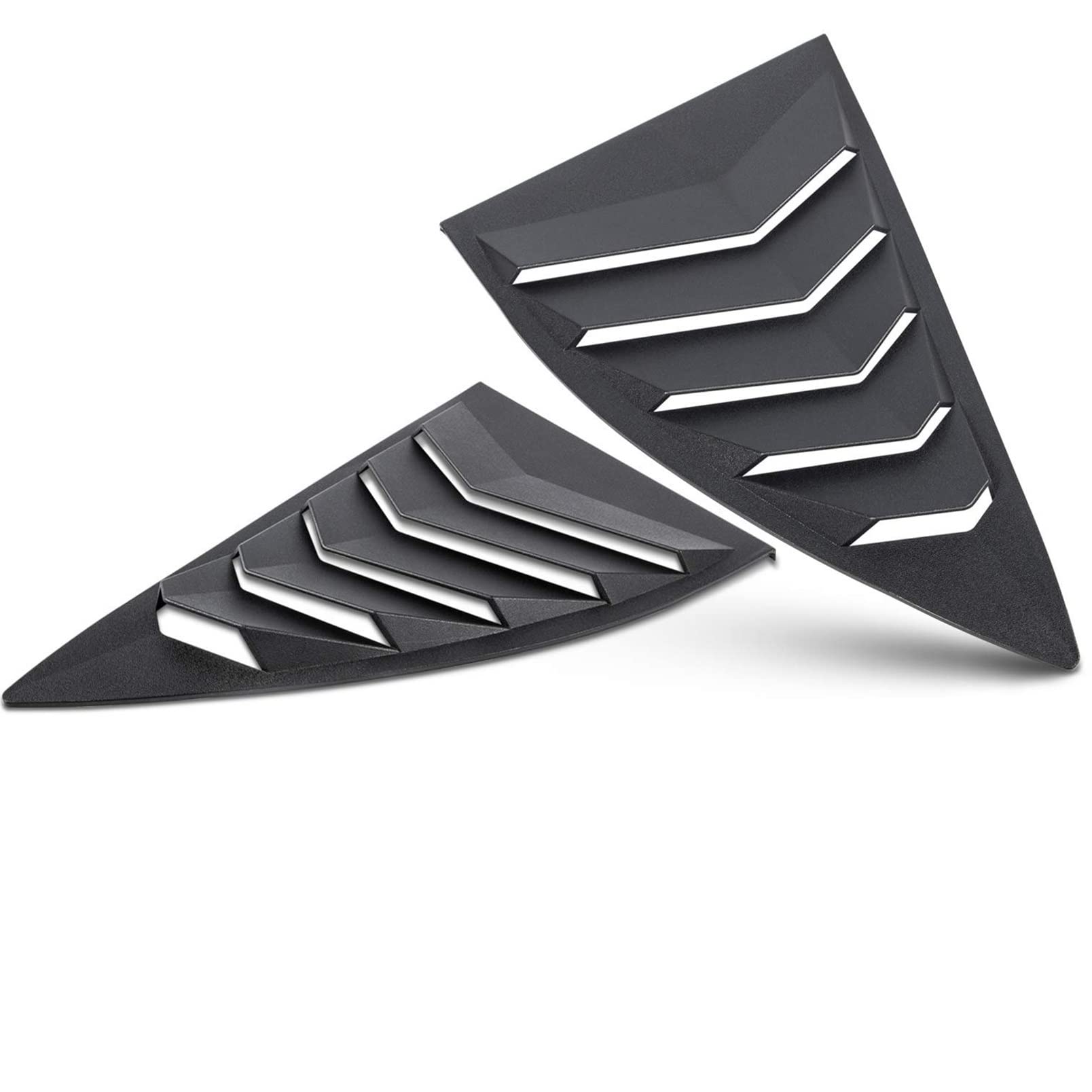 Buy 1Pair Black ABS Quarter Side Louvers Windows Set Sun Shade Vent For
